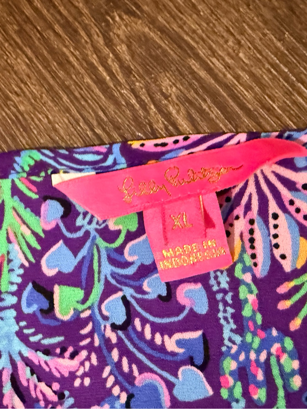 Lilly Pulitzer Purple Floral Button-Front Blouse XL - Picture 5 of 11